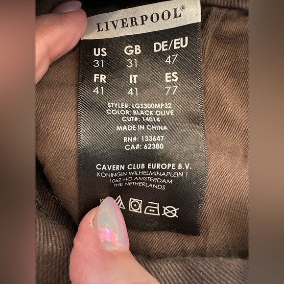 Liverpool Los Angeles Slim Straight Jeans | 31x32 | Black Olive 🤎 - Picture 3 of 3